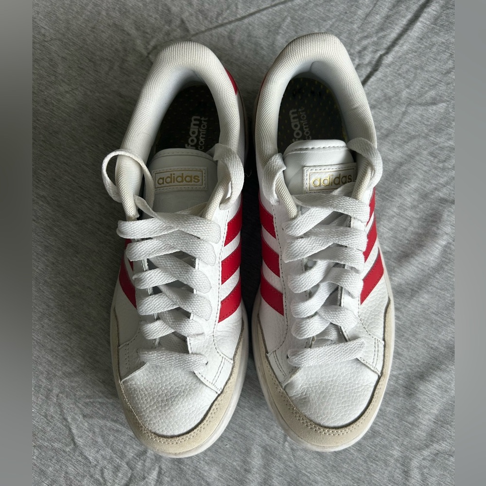 Red Striped Adidas Superstars